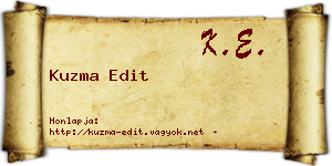 Kuzma Edit névjegykártya